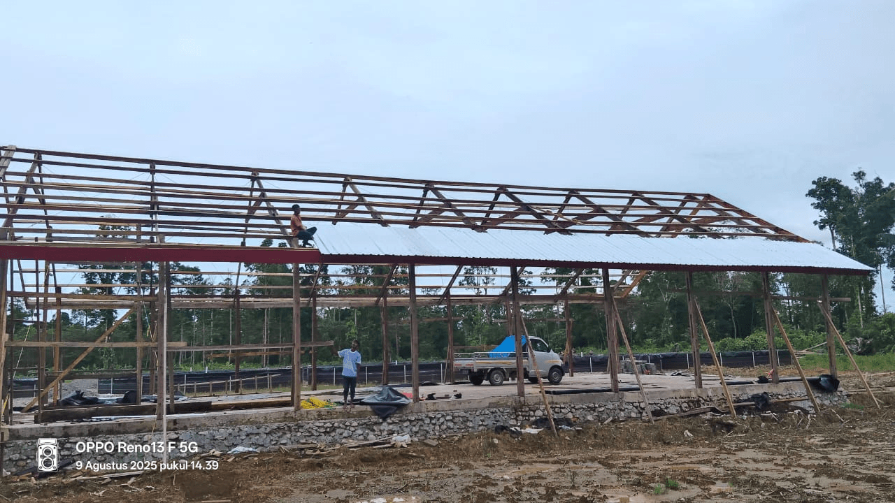 Protective structure under construction at Area 02